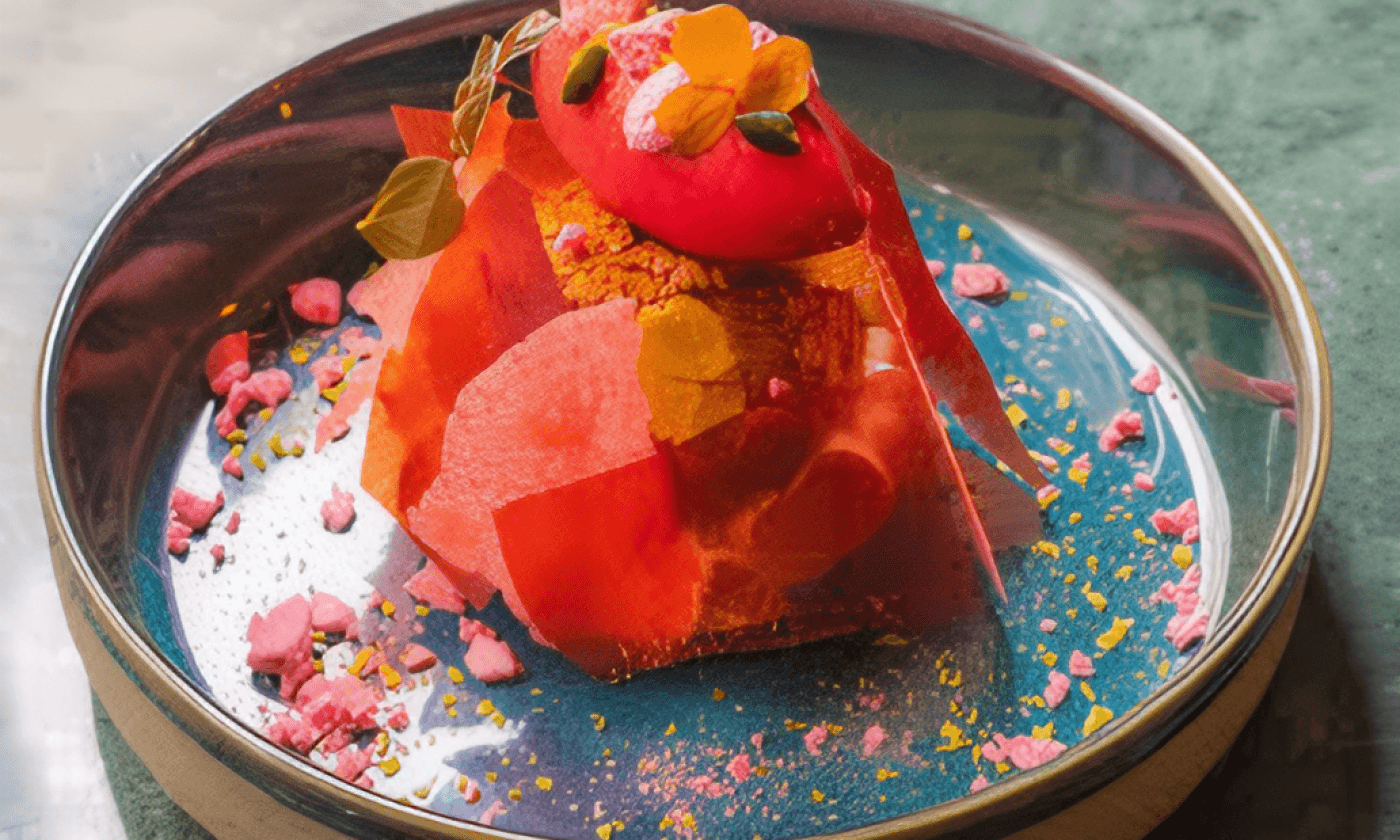Dessert contemporain du restaurant Baillotte.